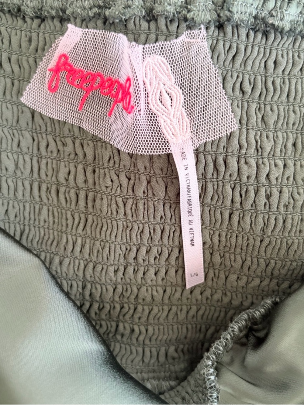 Free People Premium Sundrenched Silky Satin Maxi Tiered Dress Green Sage Large - Picture 9 of 12